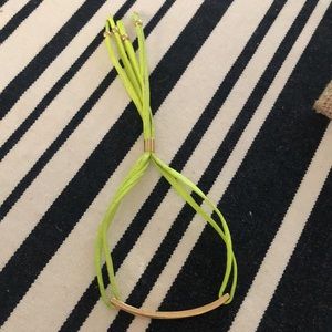 J. Crew Gold Bar and leather slider bracelet